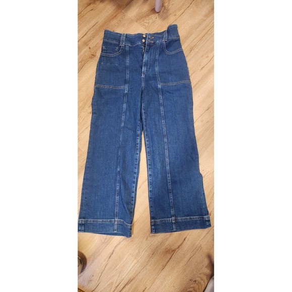 Anthropologie Pilcro Size 29 The Skipper High-Rise Crop Wide Leg Jeans $128 - Picture 2 of 9